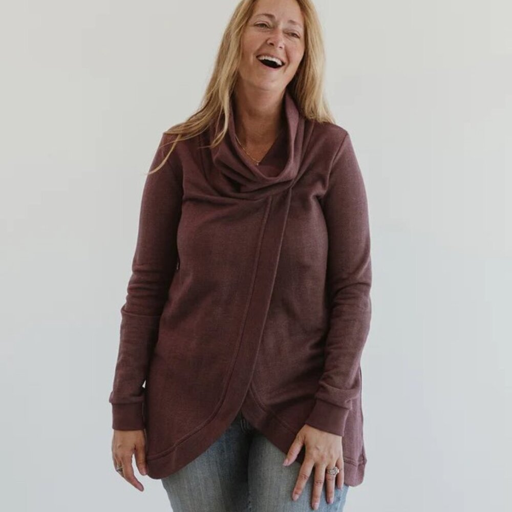 Blondie Apparel - Woodland Cross Front Sweater / Made in Canada